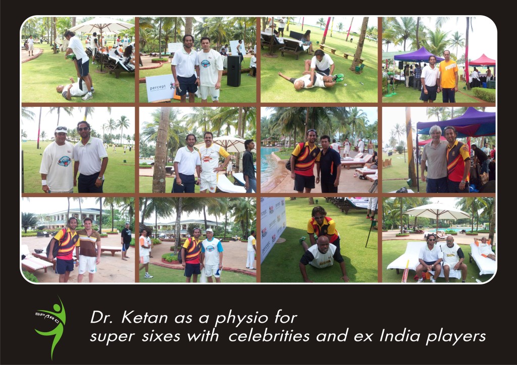 Dr. Ketan as a physio for ex india players and with celebrities