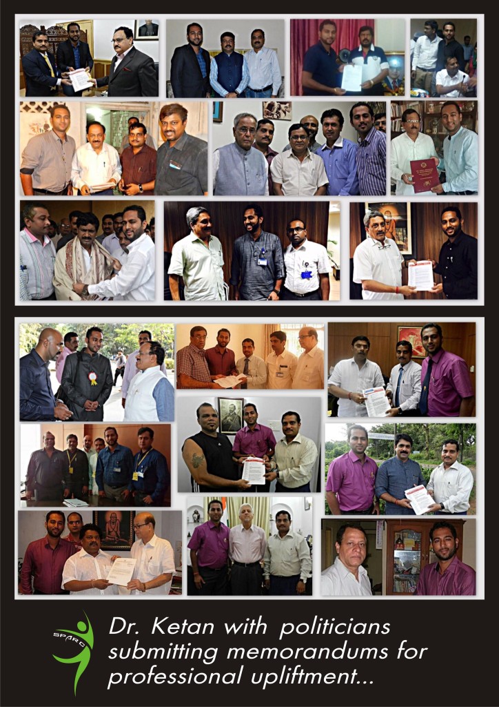 Dr. Ketan with politicians submitting memorandums for professional upliftment