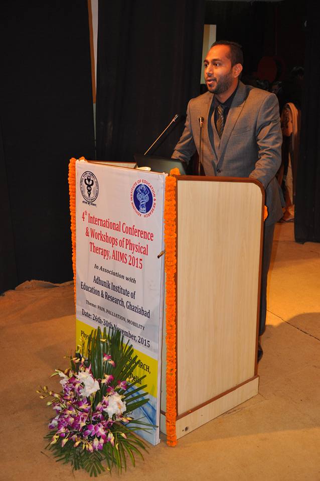 Dr. Ketan Bhatikar (P.T.) addressing INCPT AIIMS, 2015